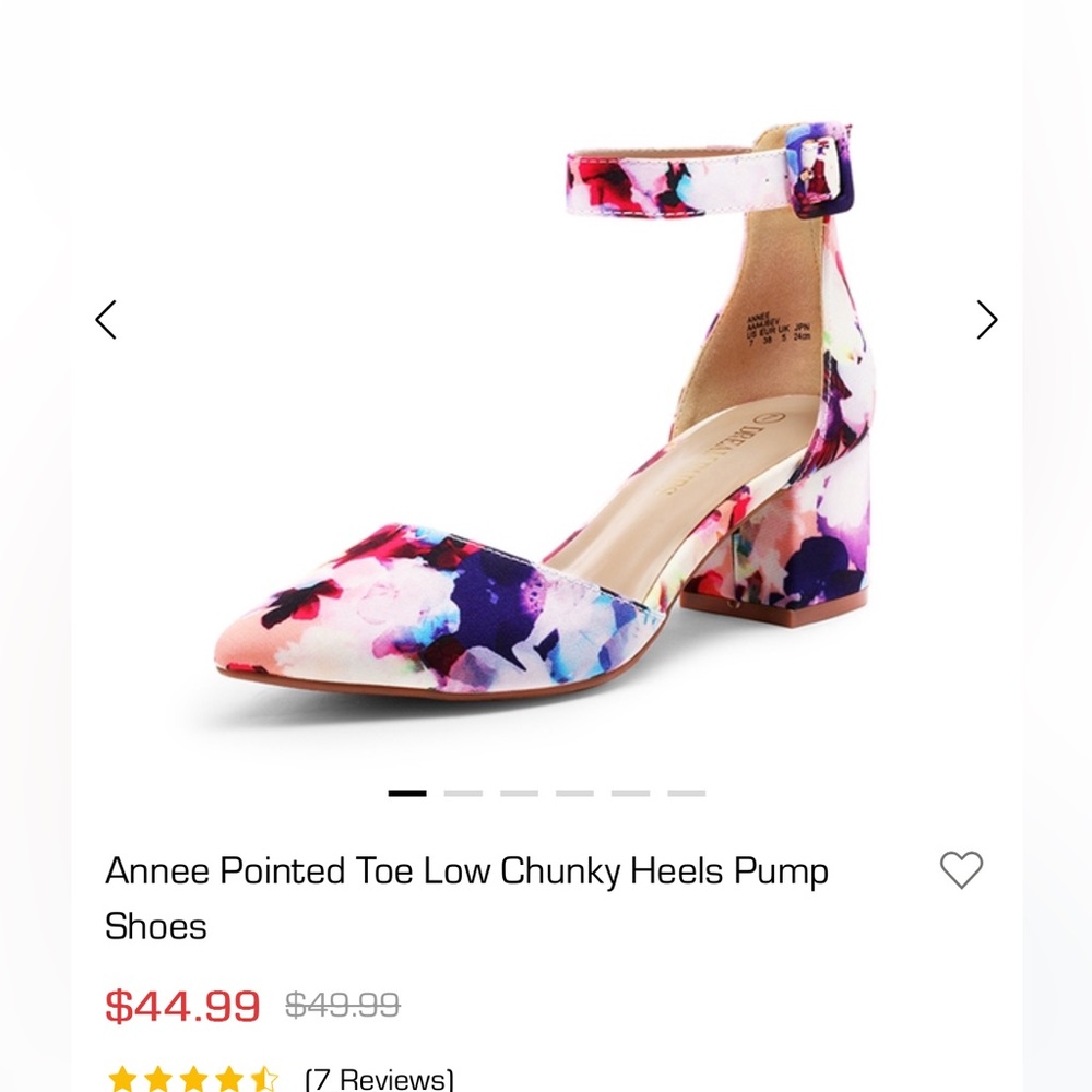 Dream Pairs Floral Heels